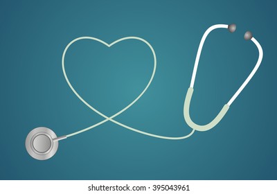 stethoscope in shape of heart
