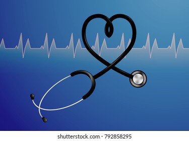 Stethoscope in shape of heart