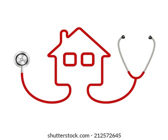 Stethoscope in shape of house