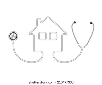 Stethoscope in shape of house