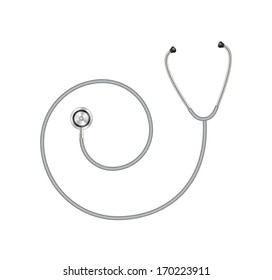 Stethoscope in shape of spiral