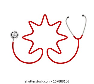 Stethoscope in shape of star