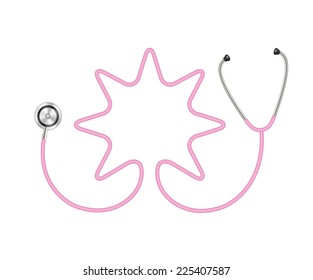 Stethoscope in shape of star in pink design 