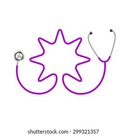 Stethoscope in shape of star in purple design 