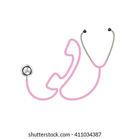 Stethoscope in shape of telephone in pink design