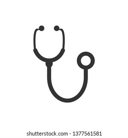 Stethoscope sign icon in flat style. Doctor medical vector illustration on white isolated background. Hospital business concept.