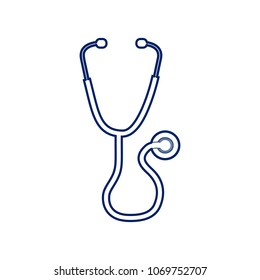 Stethoscope sign illustration. Vector. Flat style black icon on white.