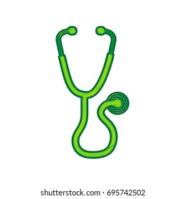 Stethoscope sign illustration. Vector. Lemon scribble icon on white background. Isolated