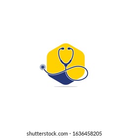 Stethoscope sign medical vector logo design.