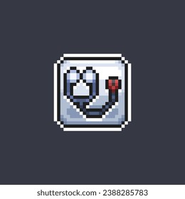 stethoscope sign in pixel art style