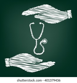 Stethoscope sign scrible effect 
