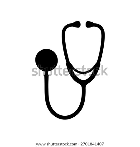 Stethoscope silhouette icon vector illustration on white background