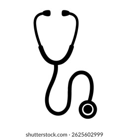 Estetoscópio Silhueta. médico Estetoscópio. ilustração vetorial