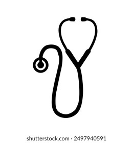 Stethoscope silhouette stethoscope monogram love vector