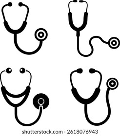 Stethoscope Silhouette Vector Art Collection


