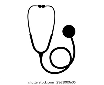 Stethoscope silhouette vector art white background