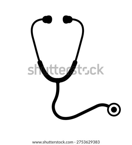 Stethoscope silhouette vector flat illustration design. Stethoscope icon, Stethoscope Vector Graphic sign for Medical, Healthcare, and Diagnostic Applications, Doctor Icon isolated. Treatment, Medical, hospital icons.