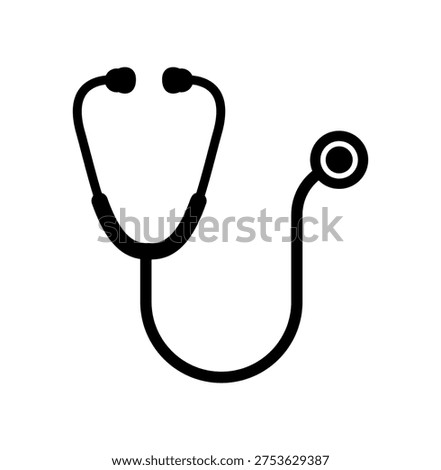 Stethoscope silhouette vector flat illustration design. Stethoscope icon, Stethoscope Vector Graphic sign for Medical, Healthcare, and Diagnostic Applications, Doctor Icon isolated. Treatment, Medical, hospital icons.