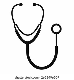 Stethoscope  silhouette vector icon white background