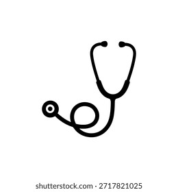 Diseño de ilustración plana de Vector de silueta de estetoscopio. Icono de estetoscopio.