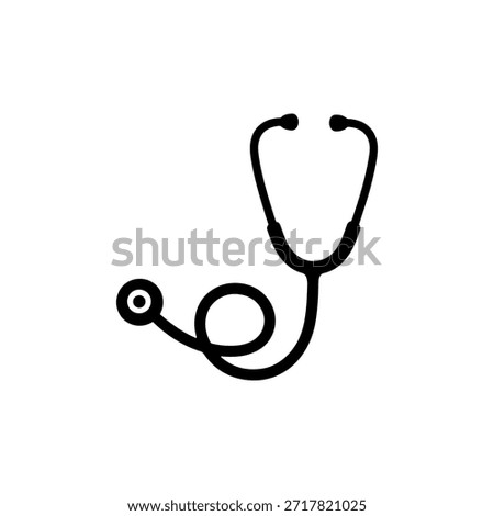 Stethoscope silhoutte vector flat illustration design. Stethoscope icon.