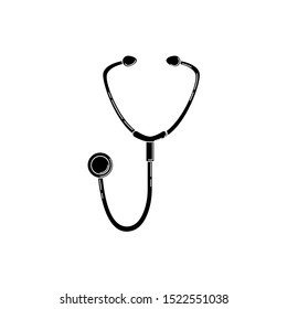 stethoscope simple icon. Medicine vector illustration for design and web.