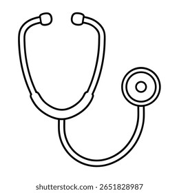stethoscope simple stethoscope line art on white background 