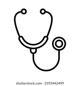 Stethoscope simple line art vector