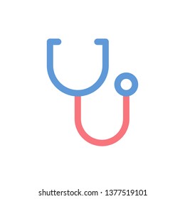 Stethoscope Simple Line Icon in minimal style - vector eps