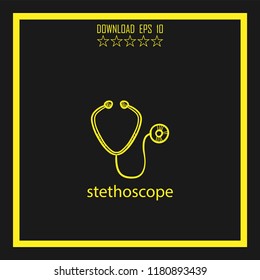 stethoscope sketch vector icon
