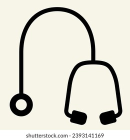Stethoscope solid icon. Cardiologist medical equipment glyph style pictogram on white background. Heart healthcare for mobile concept and web design. Vector graphics