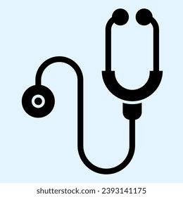 Stethoscope solid icon. Medical equipment. Health care vector design concept, glyph style pictogram on white background, use for web and app. Eps 10