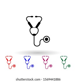 Stethoscope or steth - medical multi color icon. Simple glyph, flat vector of medecine icons for ui and ux, website or mobile application