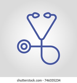 Stethoscope (stetoscope) Isolated Flat Linear Vector Icon