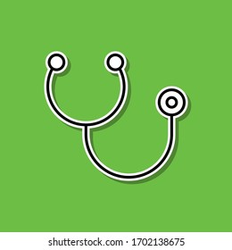 Stethoscope sticker icon. Simple thin line, outline vector of medical icons for ui and ux, website or mobile application