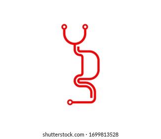 Stethoscope Stomach logo vector template, Creative stomach logo design concepts