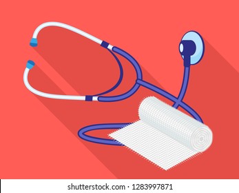 Stethoscope swathe icon. Flat illustration of stethoscope swathe vector icon for web design