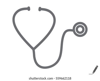 stethoscope, symbol, vector illustration eps10