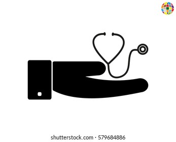 stethoscope, symbol, vector illustration eps10