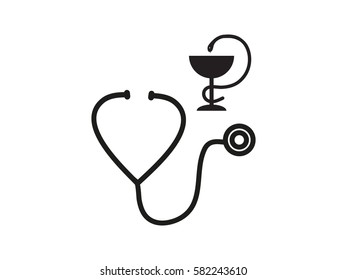 stethoscope, symbol, vector illustration eps10