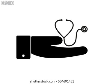 stethoscope, symbol, vector illustration eps10