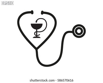 stethoscope, symbol, vector illustration eps10