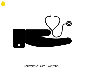 stethoscope, symbol, vector illustration eps10