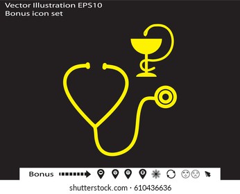 stethoscope, symbol, vector illustration eps10