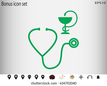 stethoscope, symbol, vector illustration eps10