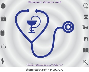 stethoscope, symbol, vector illustration eps10