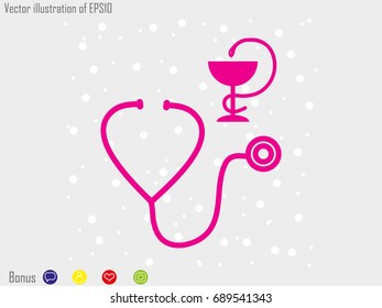 stethoscope, symbol, vector illustration eps10