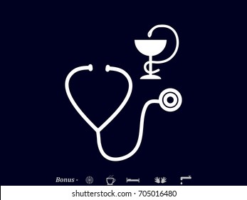 stethoscope, symbol, vector illustration eps10