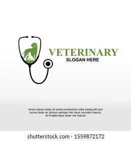 stethoscope symbols. Vector logo silhouette  incorporate with dog and cat. It's good for pet shop, pet house, clinic, care, or other pet activity.