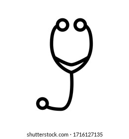 Stethoscope thin line icon isolated on white background EPS Vector